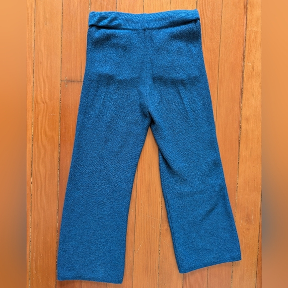 The Reset R Label Pants XS Teal Blue Wool Knit Sweater Cropped Pull On women's - Picture 5 of 5